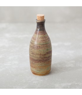 Botella en cerámica marrón...